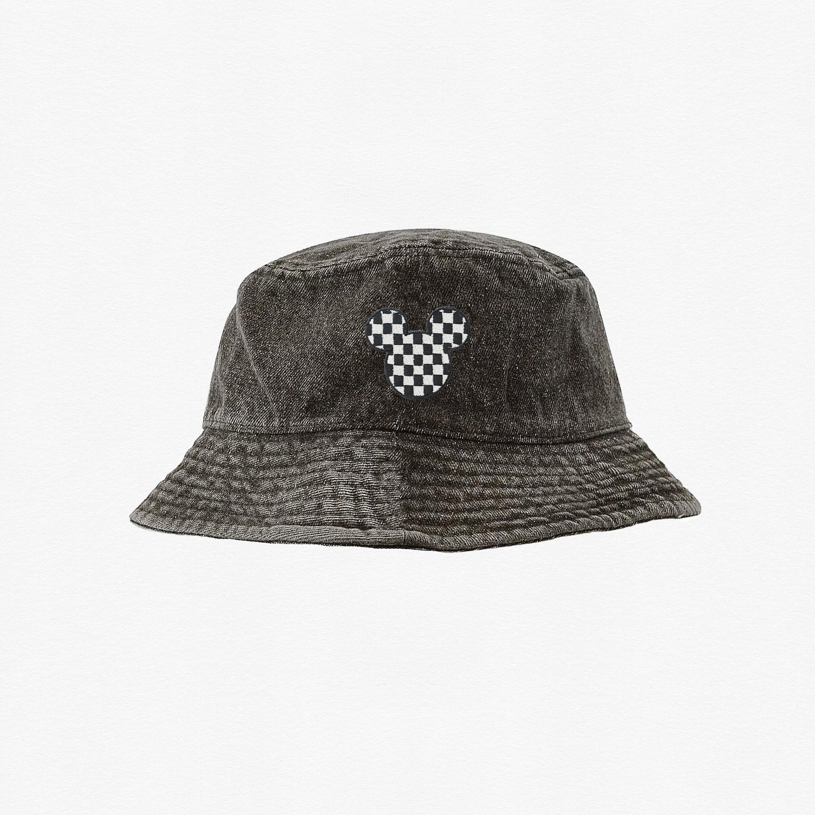 Embroidered Checkered Mickey Bucket Hat