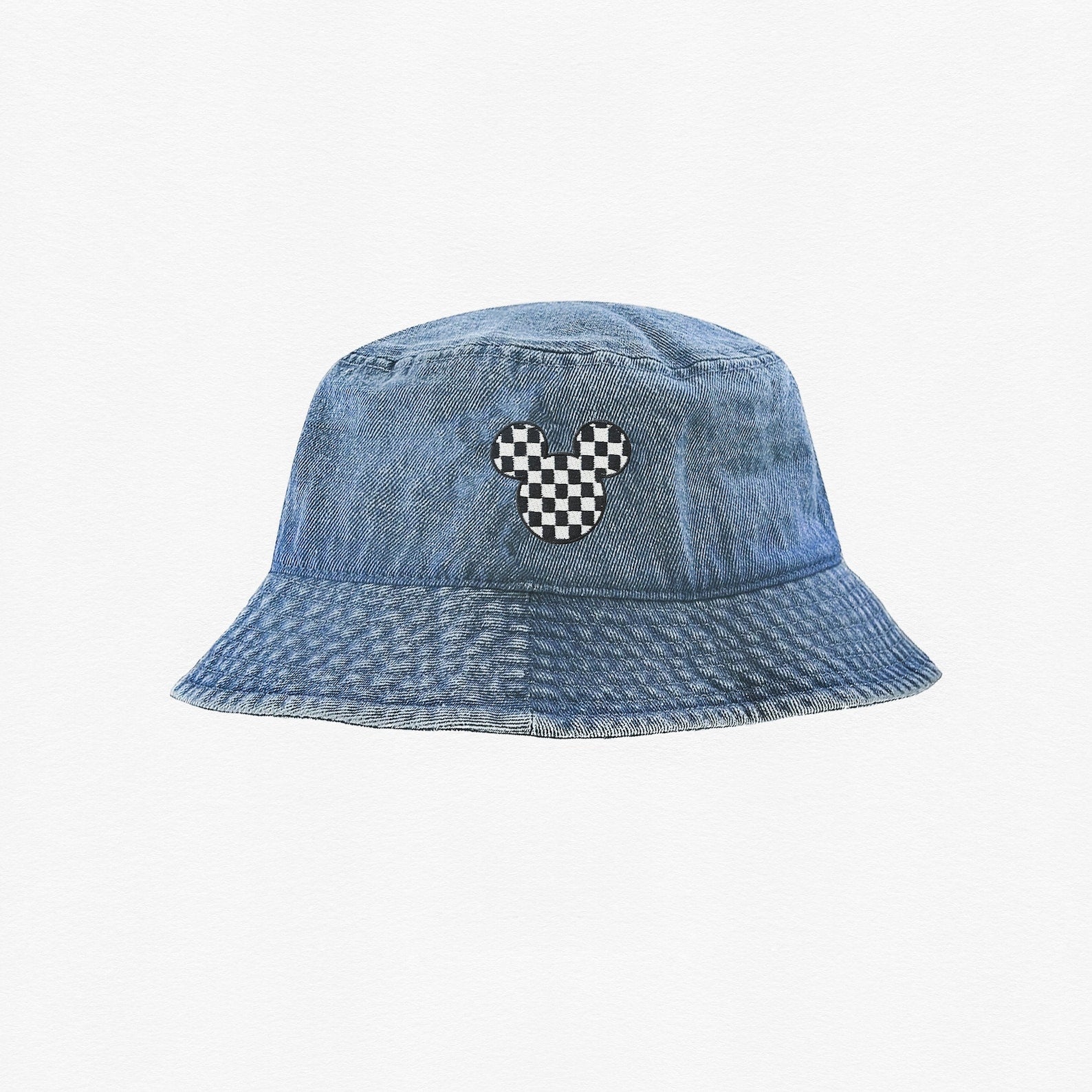 Embroidered Checkered Mickey Bucket Hat