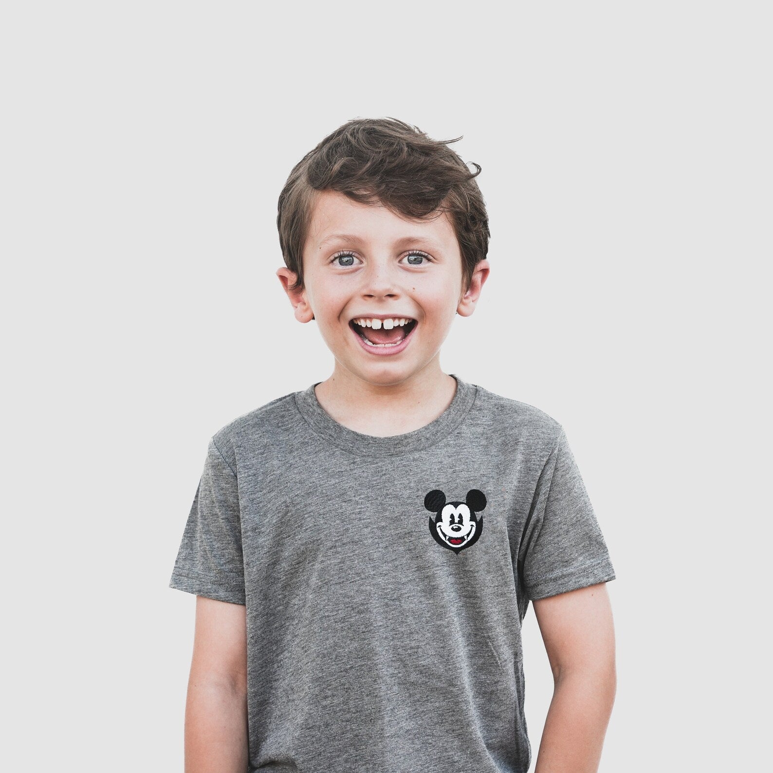 Checkered Mickey Embroidered Tee