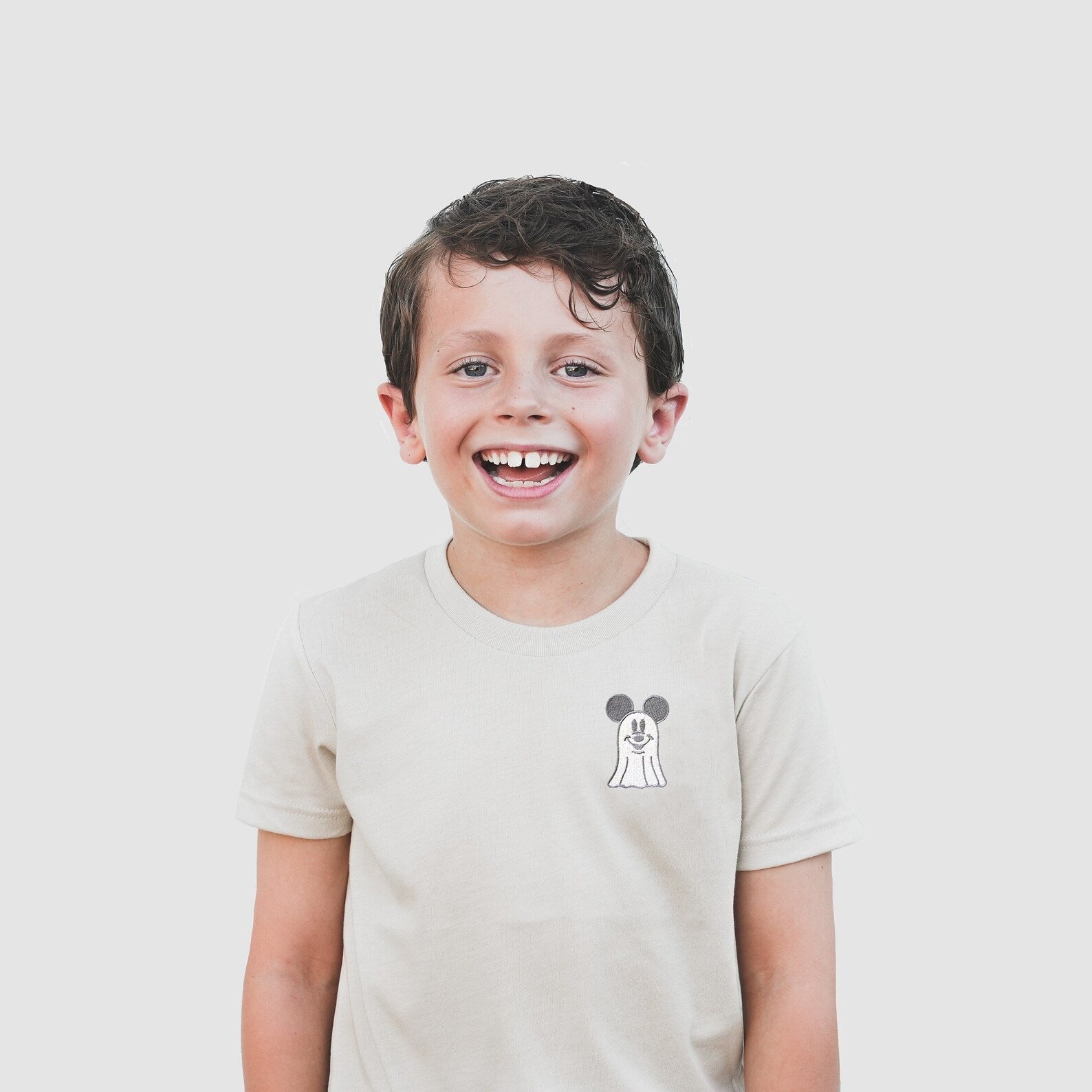 Mickey Ghost Embroidered Tee