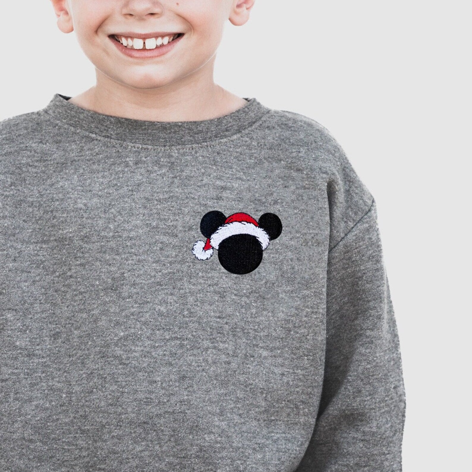 Mickey Santa Ears Embroidered Sweatshirt
