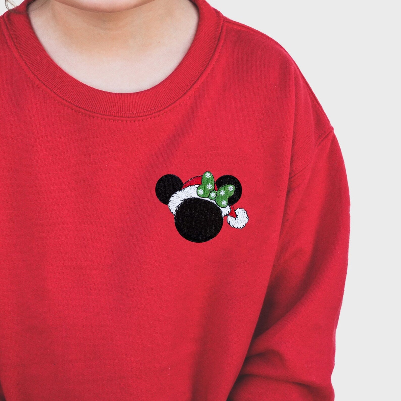 Minnie Santa Ears Embroidered Sweatshirt