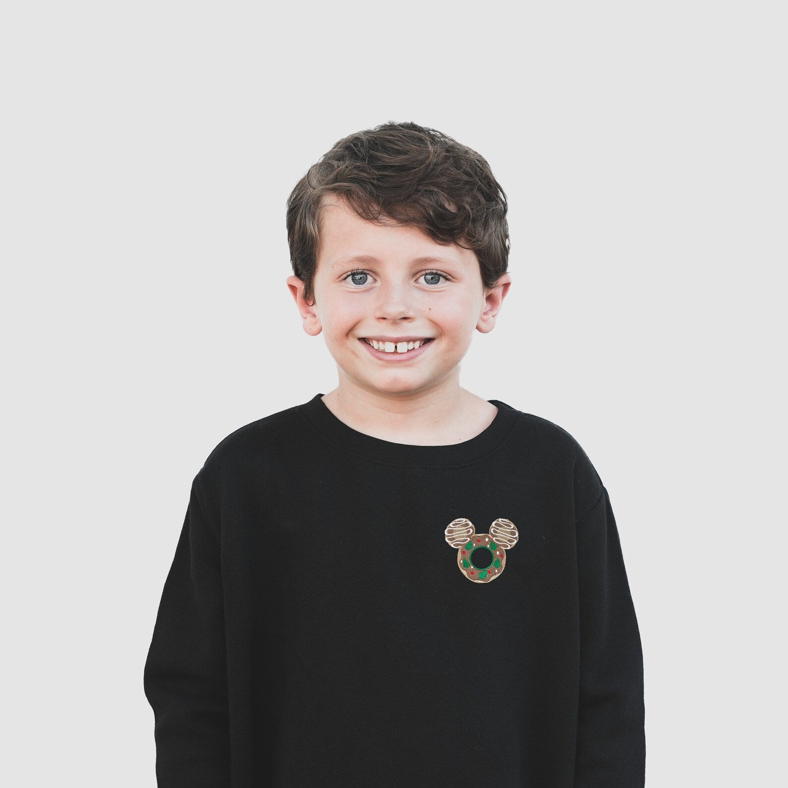 Mickey Holiday Doughnut Embroidered Sweatshirt