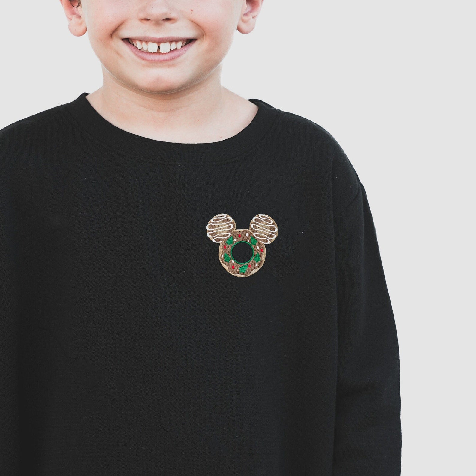 Mickey Holiday Doughnut Embroidered Sweatshirt