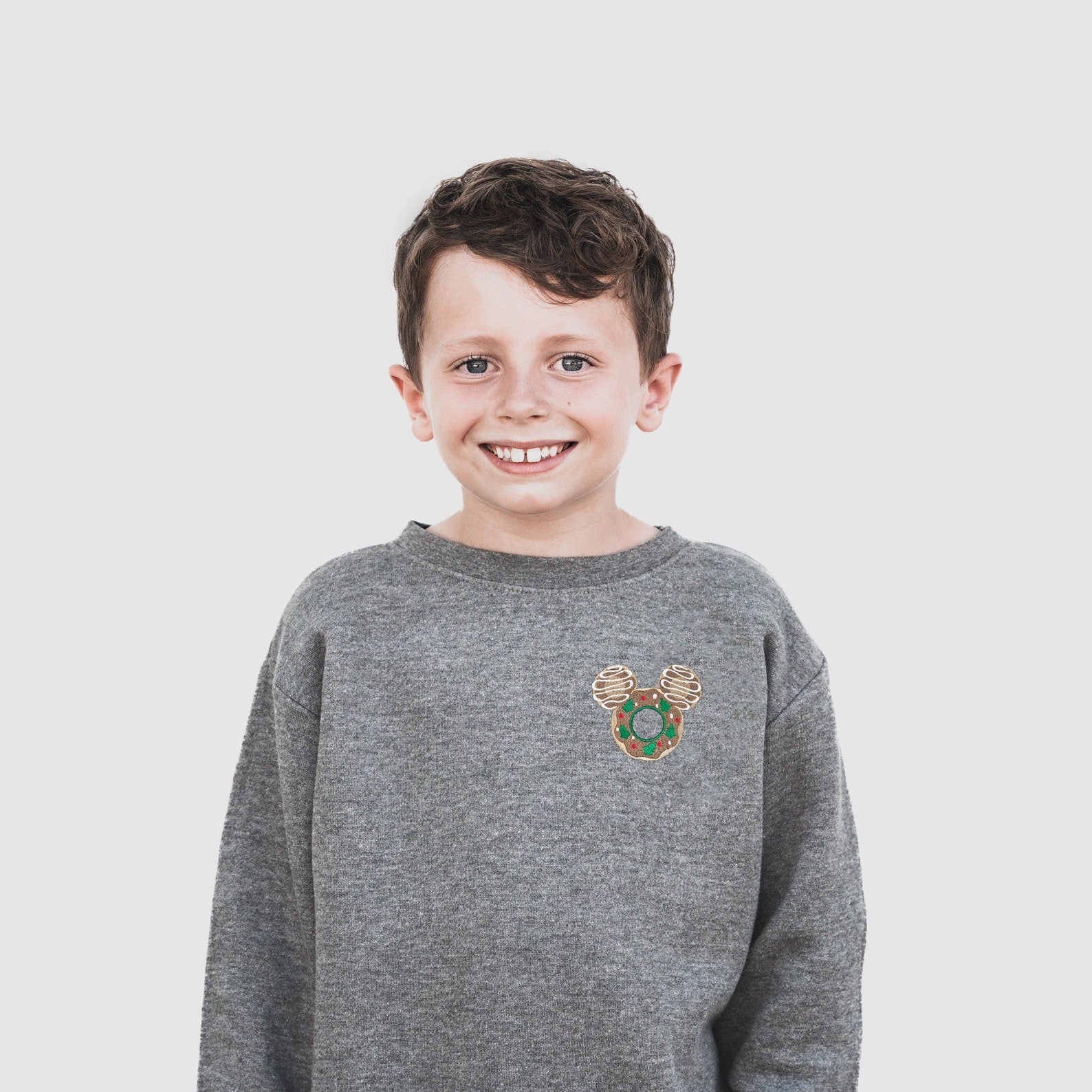 Mickey Holiday Doughnut Embroidered Sweatshirt