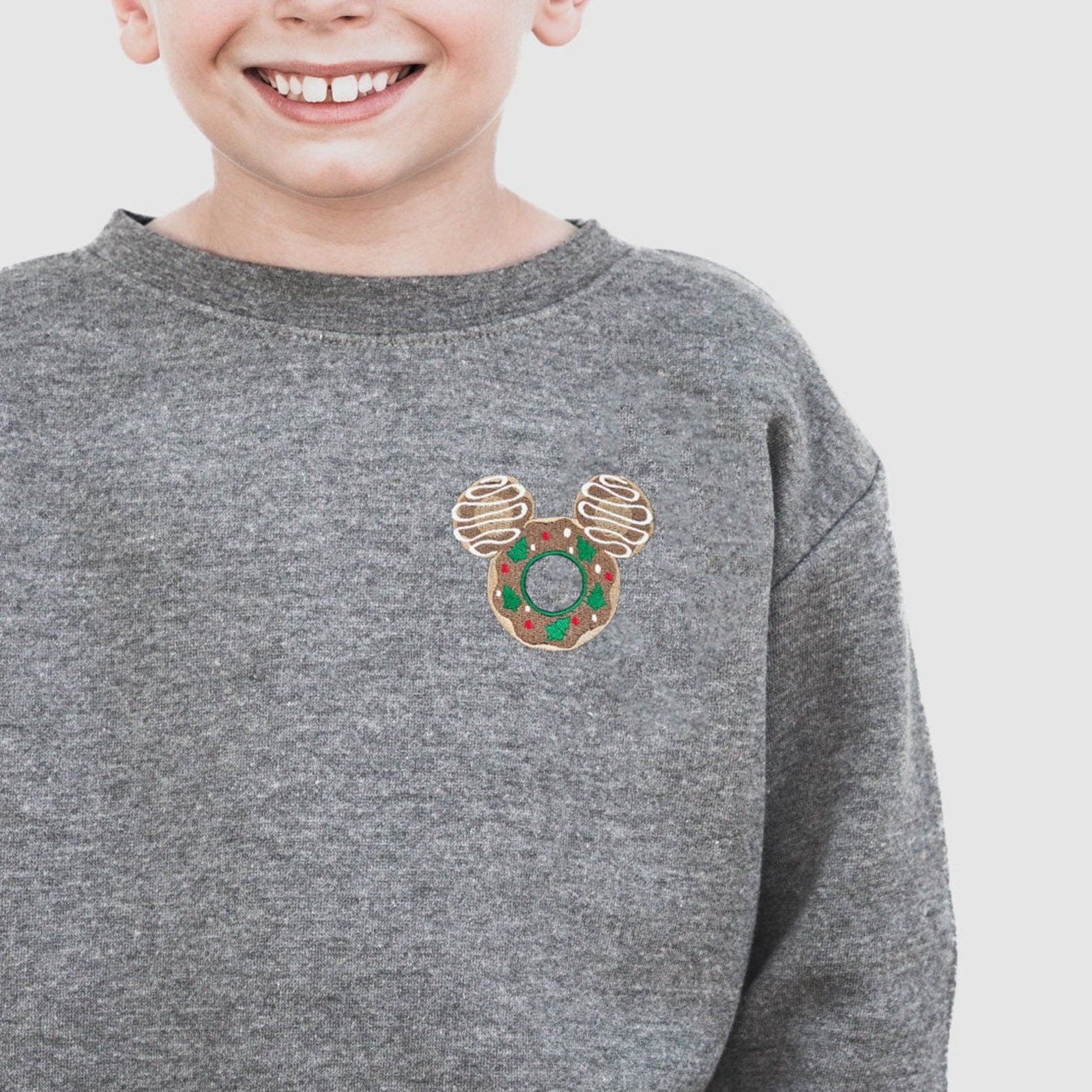 Mickey Holiday Doughnut Embroidered Sweatshirt