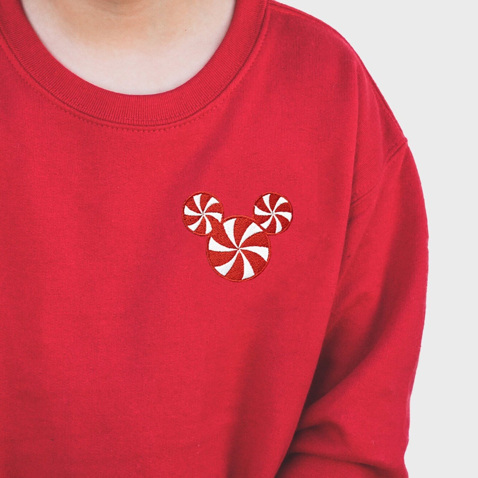 Mickey Peppermint Embroidered Sweatshirt