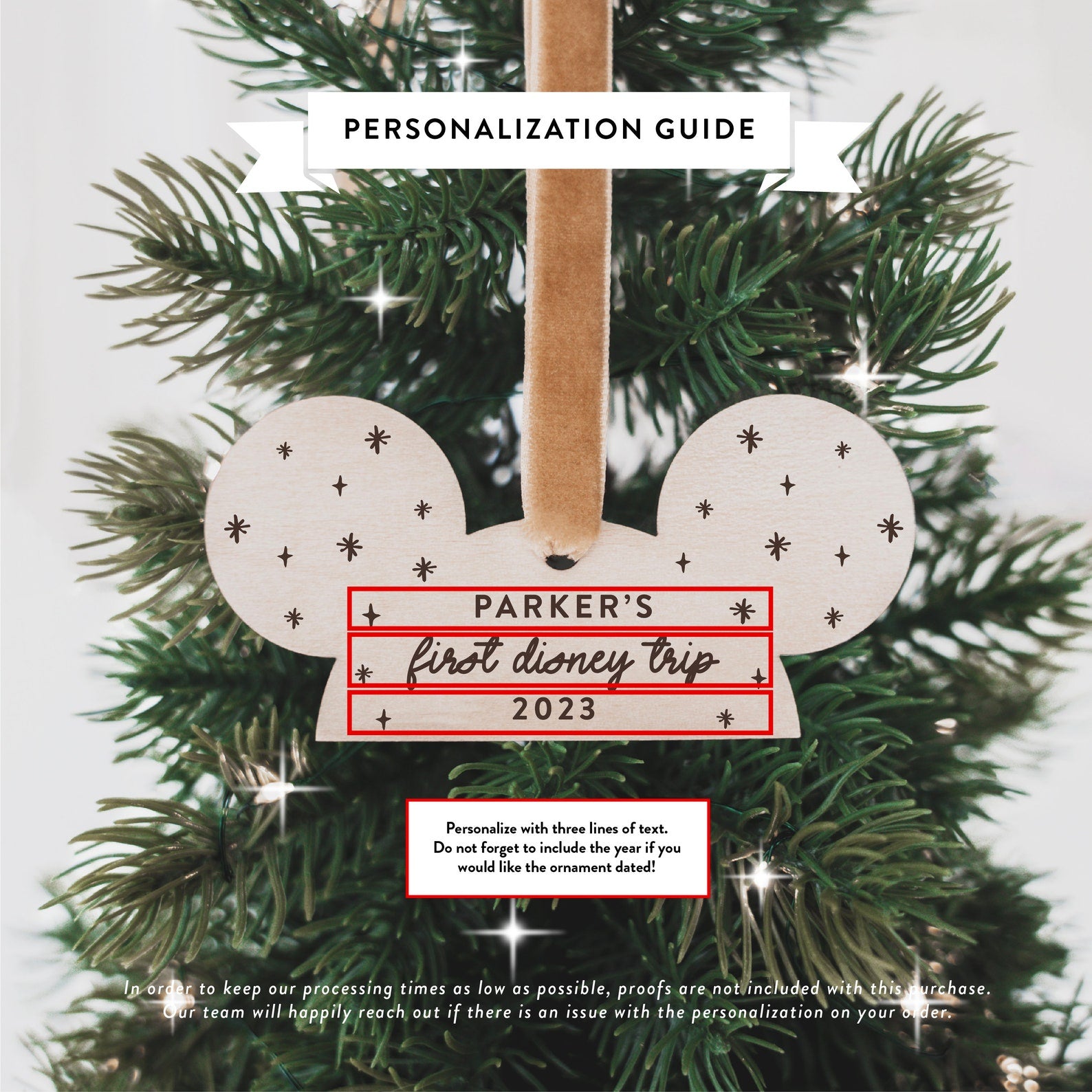 First Disney Trip Personalized Christmas Ornament