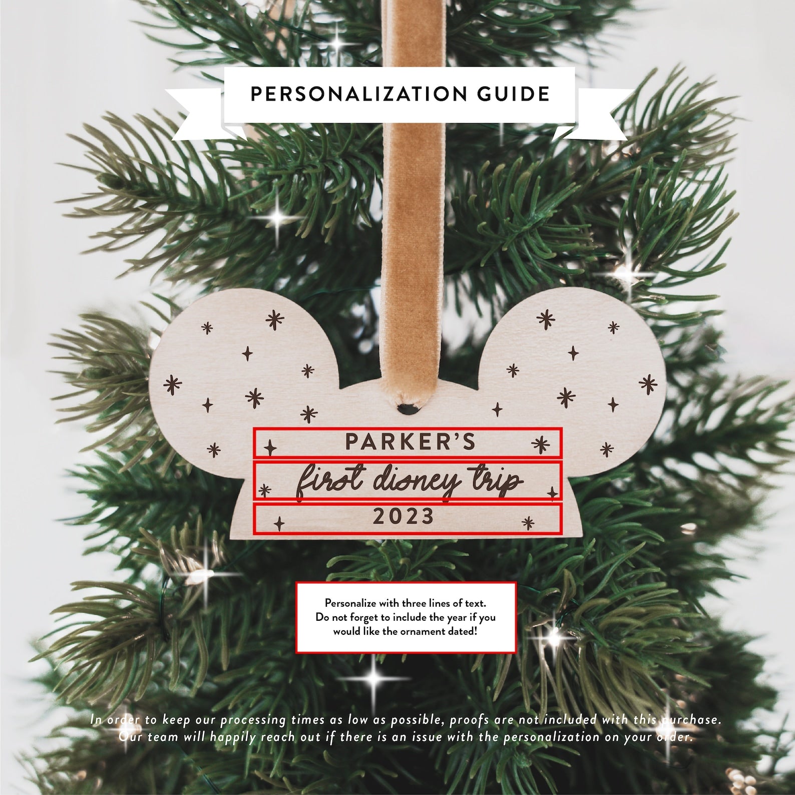 First Disney Trip Personalized Christmas Ornament