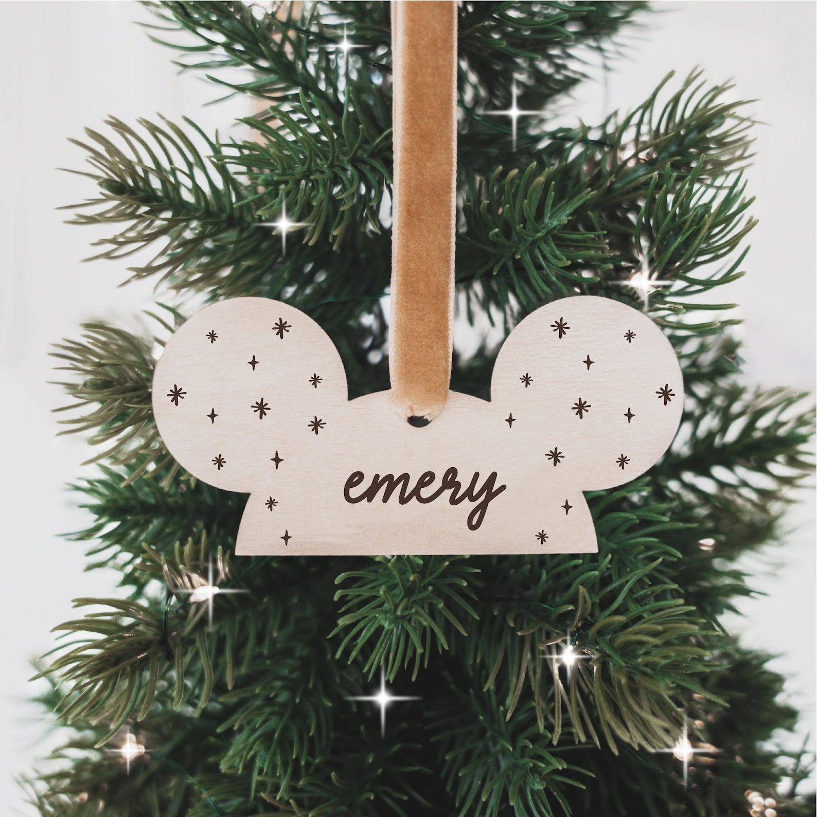 Personalized Mickey Ears Christmas Ornament