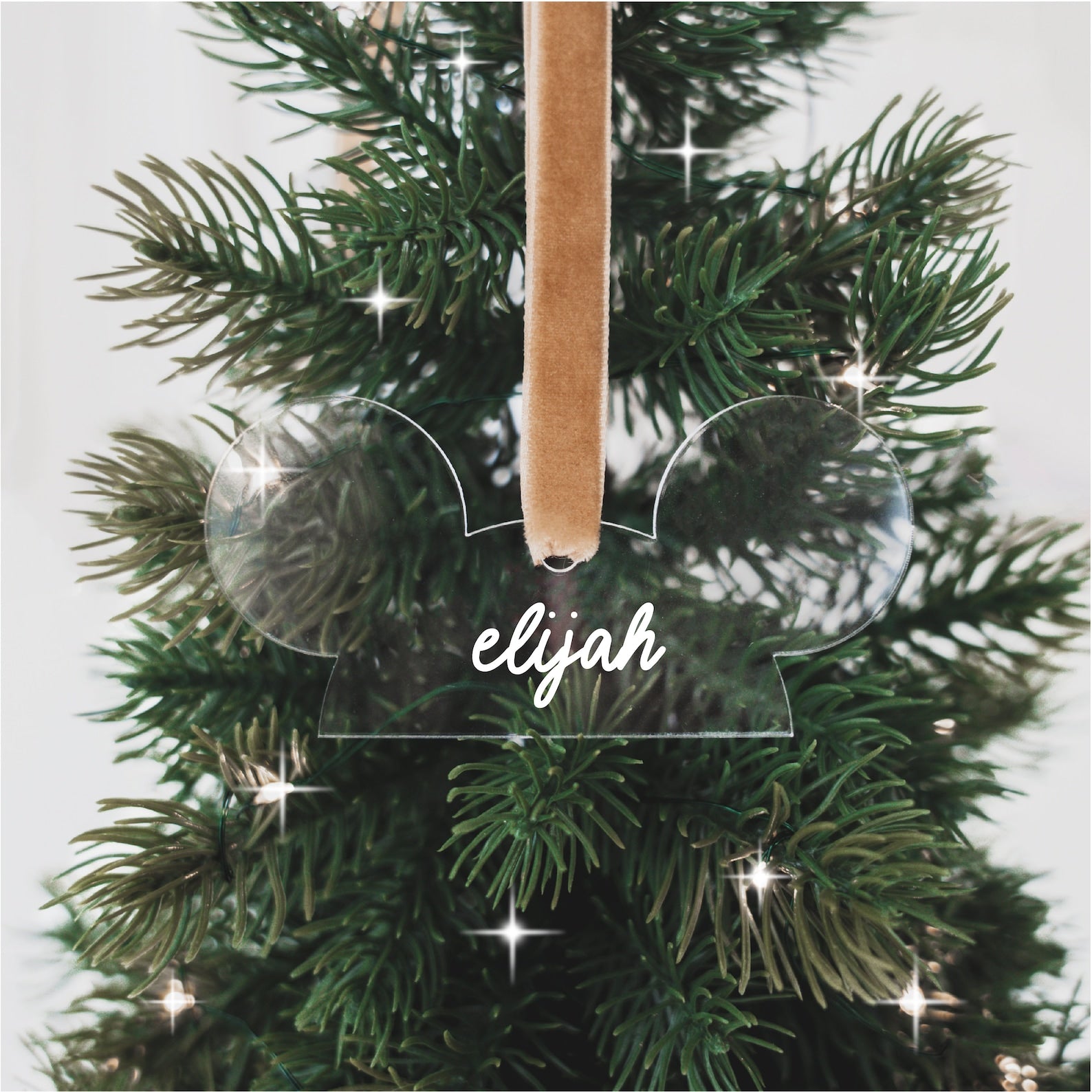 Personalized Mickey Ears Christmas Ornament