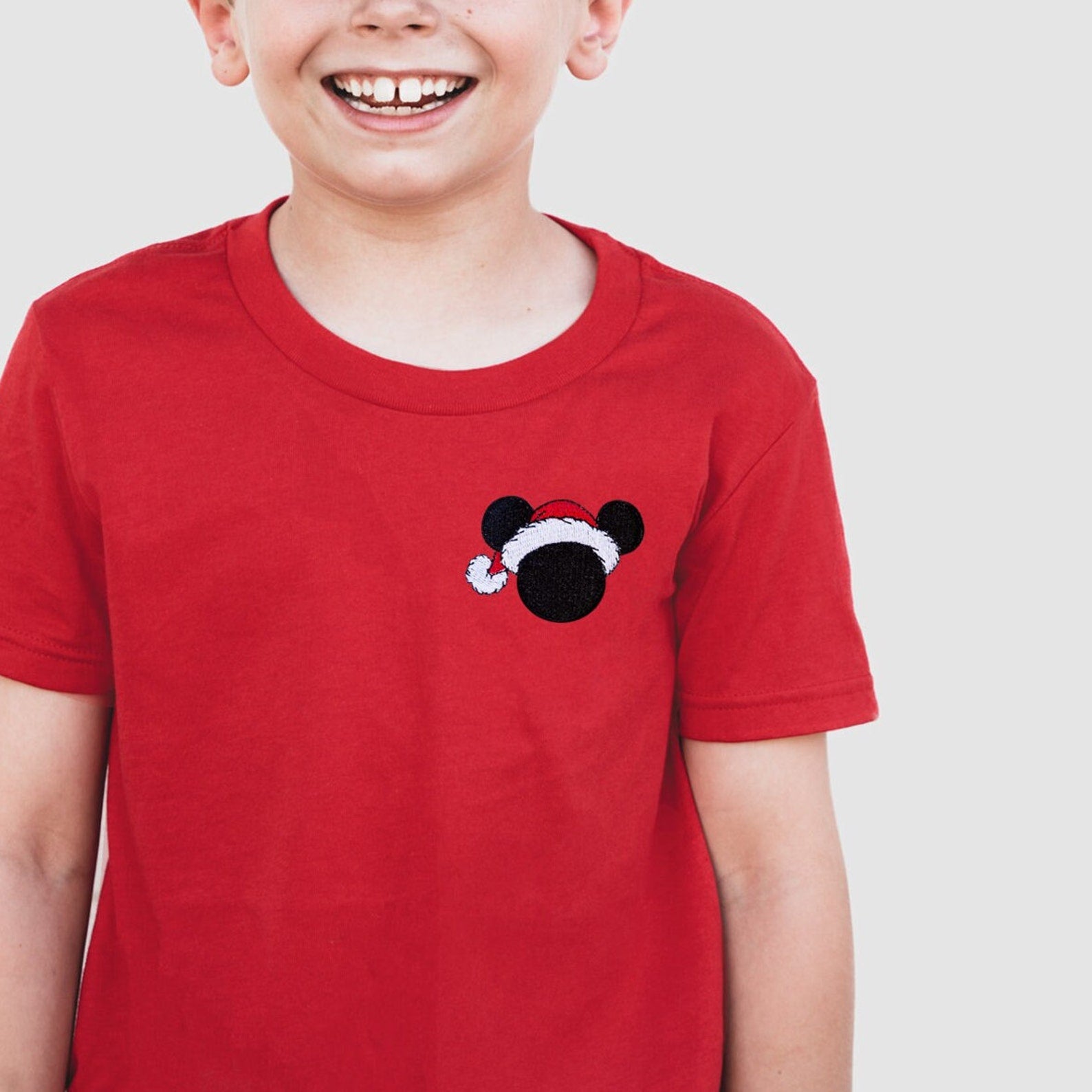 Mickey Santa Embroidered Tee