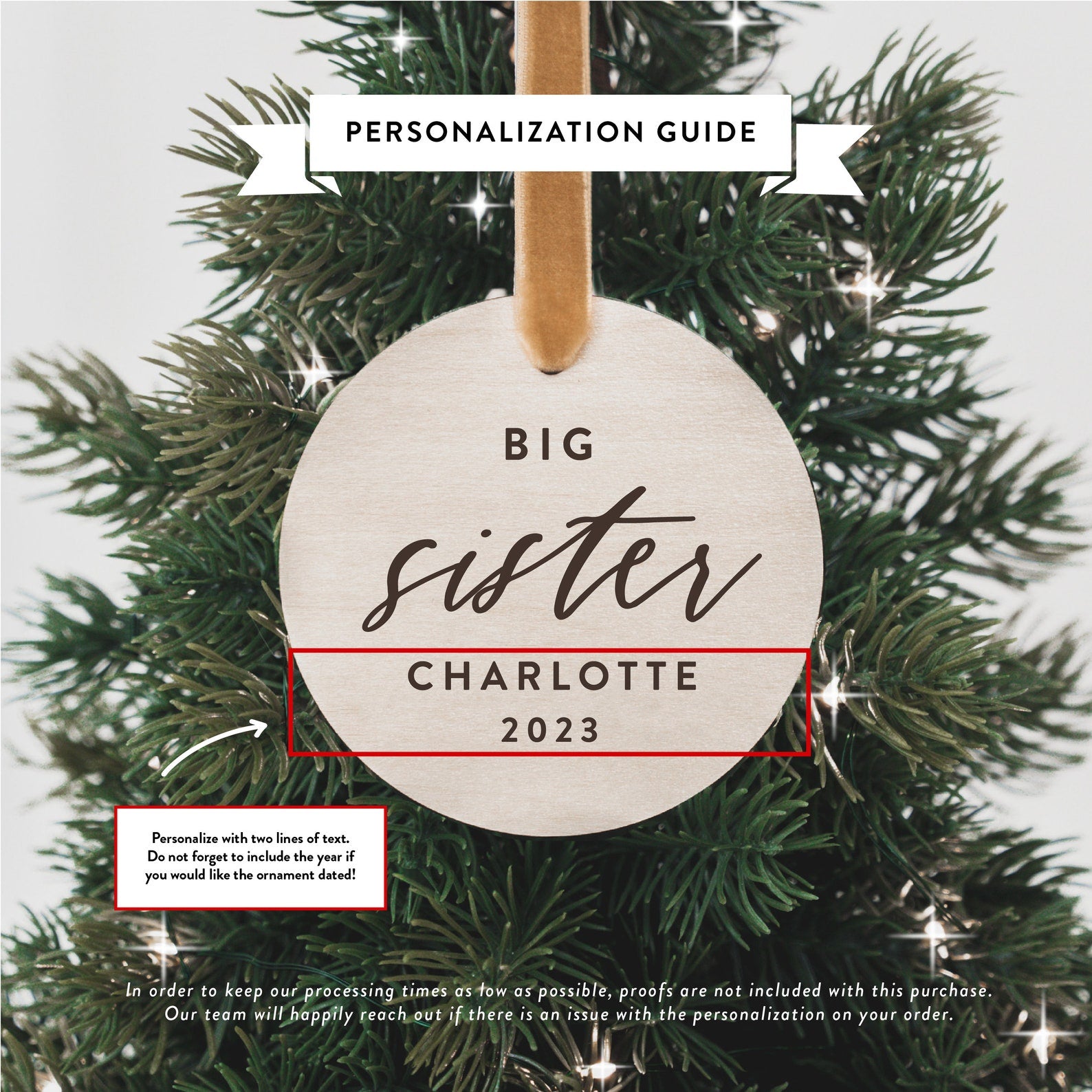 Big Sister Personalized Baby Announcement Ornament