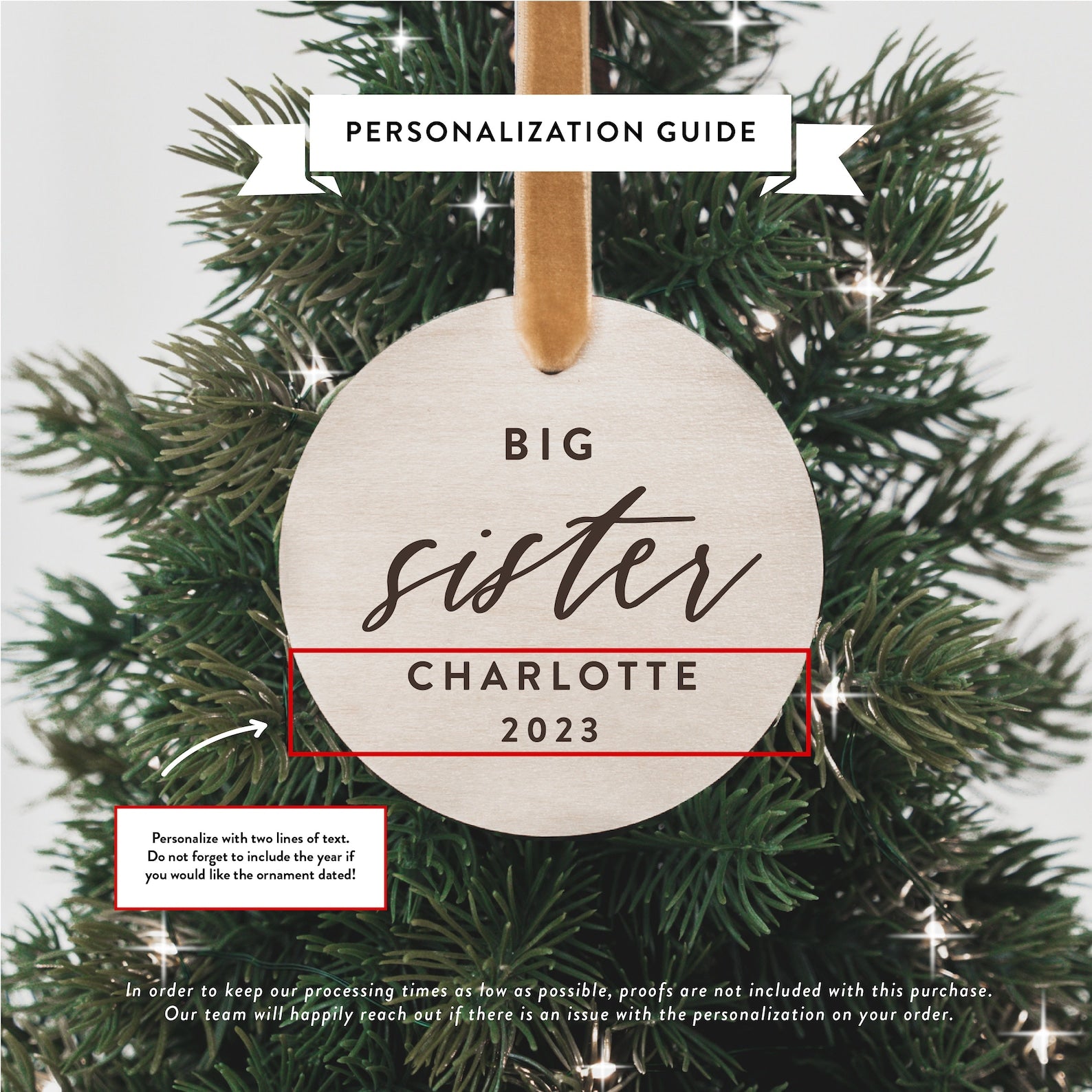 Big Sister Personalized Baby Announcement Ornament