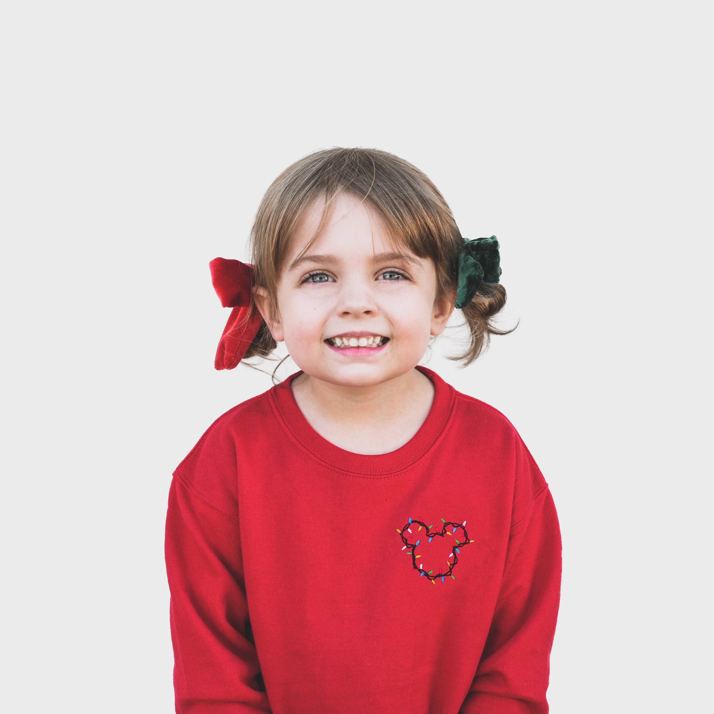 Mickey Christmas Lights Embroidered Sweatshirt