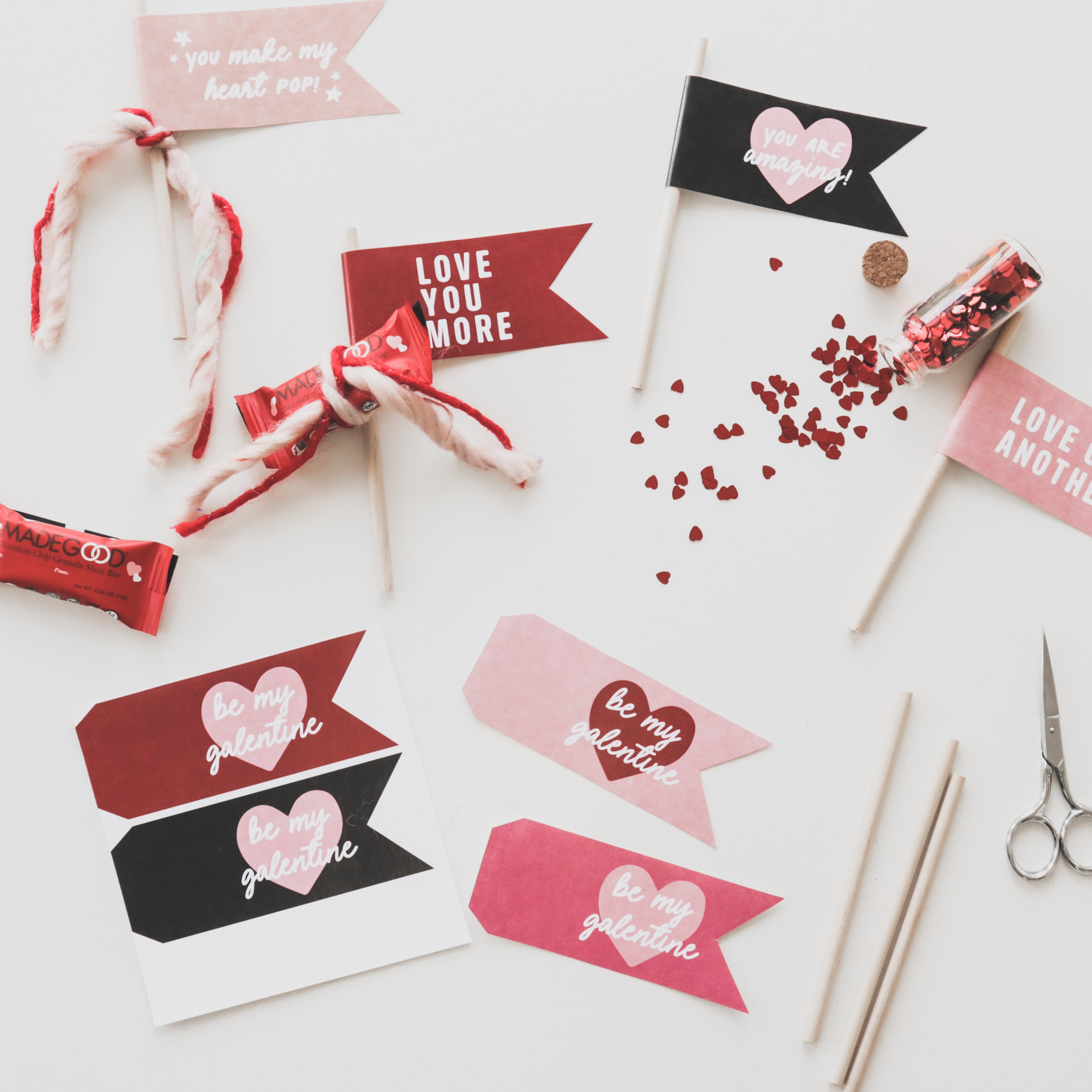 DIGITAL DOWNLOAD Valentine's Day Pennant Flag PDF + SVG