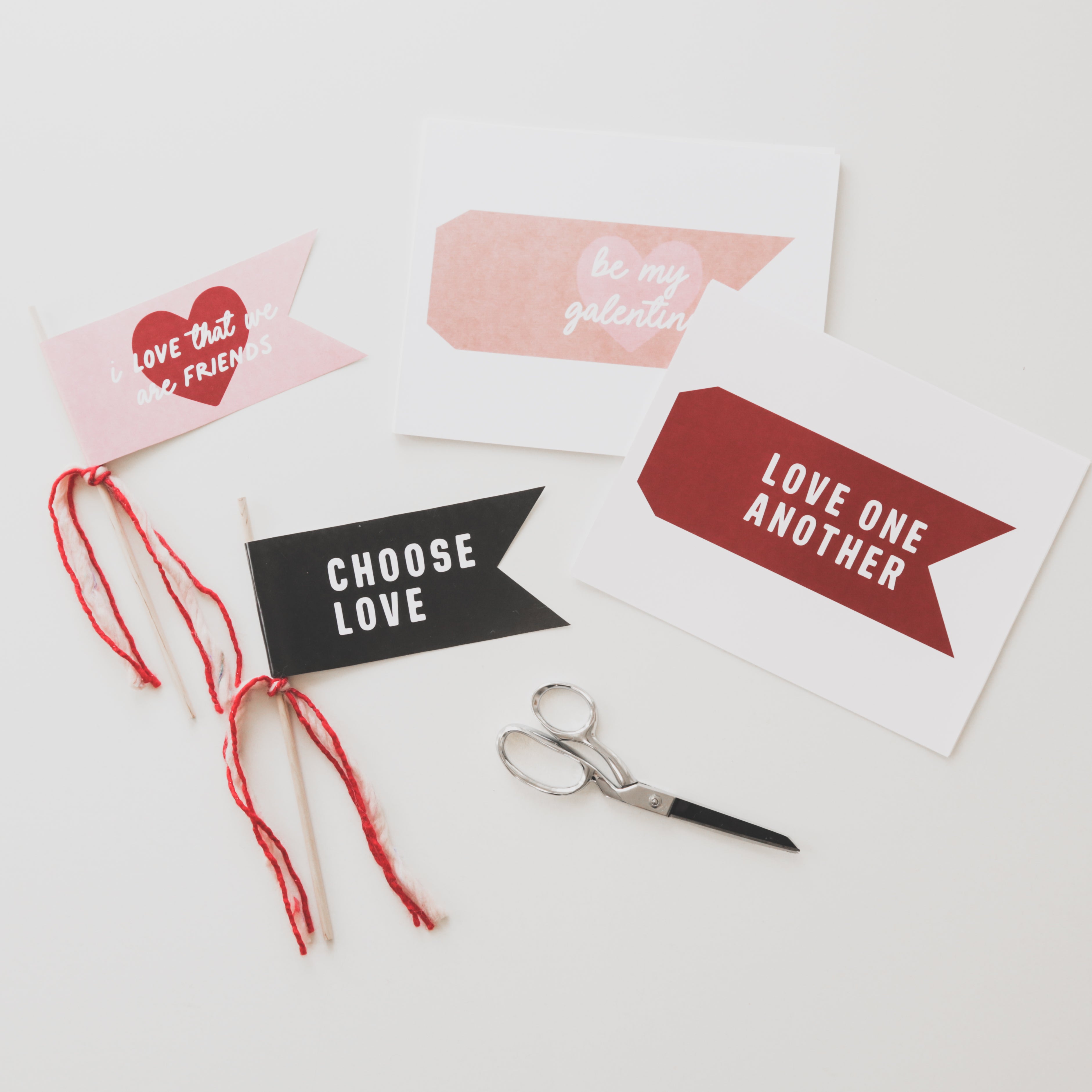 DIGITAL DOWNLOAD Valentine's Day Pennant Flag PDF + SVG